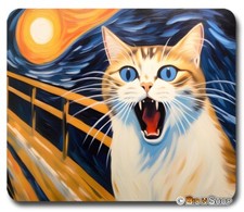 Edvard Munch The Scream Cat - Mouse Pad / PC Mousepad - Funny Fun Art Meme GIFT picture