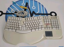 Vintage PC Concepts SK-6000 Ergonomic PS/2 Keyboard w/ Integrated Touch Trackpad picture