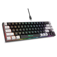 GEODMAER 65% Gaming Keyboard, LED Backlit Mini Wired Black-Gray picture