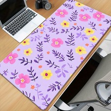 1pc a Desk Pad Featuring High-Definition Prints of Purple And Yellow Flowers, picture