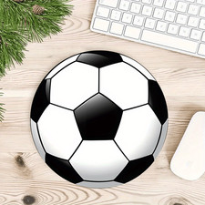 Soccer Ball Round Mouse Pad Anti-Slip Desk Mat for Sports Fans Gaming Accessory picture
