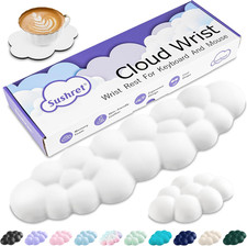 Cloud Wrist Rest Keyboard, Cloud Keyboard Wrist Pad Set with PU Leather Memory F picture