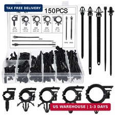 150 Pcs Wire Loom Routing Clips, 15 Sizes Push Mount for Car picture