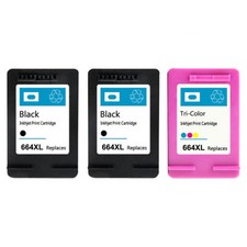 Reman HP 664XL Black Color Ink Cartridge Show Ink Deskjet 1115 2136 3636 3836 picture