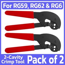 2 Pack Crimping Tool for RG59 RG62 RG6 Coax Coaxial Cable Hex Crimper Connector picture