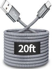 20Ft Extra Long USB Type C Cable A 2.0 To Nylon Braided Charger Cord Compatible picture