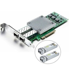 For BCM57810S Network Card 10GBE NIC 2x SFP+ with 2x 10GBase-SR SFP+ Transceiver picture
