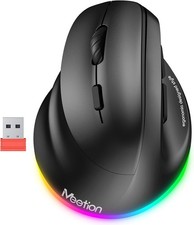 MEETION Left-Handed Wireless Vertical Ergonomic Mouse Rechargeable Bluetooth RGB picture