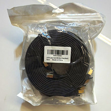 CAT8 Flat Ethernet Cable 10ft (3m) 5-Pack Black RJ-45 to RJ-45 picture