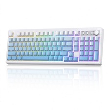 FREEWOLF K100 99 Keys Gaming Creamy Silent Wireless Keyboard with Media Knob RGB picture