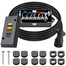 CheeMuii 7 Way Trailer Wiring Harness Kit 8 FT Trailer Cord with 7 Pin Trailer P picture
