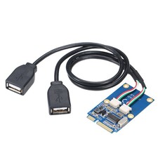 1Pcs Mini PCI-E PCI Express to 5 Pin Dual USB 2.0 Adapter Riser Expansion Card n picture