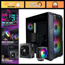 High Airflow ATX Mid-Tower PC Case Bundle with Dual 200mm ARGB Fans, PSU & CPU C picture