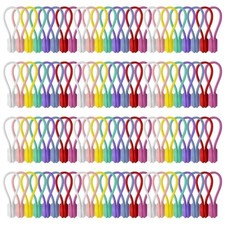 96 Count Reusable Silicone Magnetic Cable Organizers, 8 Colors, 6 Inch picture