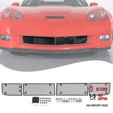 Lcojicep 4PCS Front Grill Mesh Grille Guard Compatible with Corvette C6 black picture