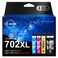 Uniwork 702XL Ink Cartridges Combo Pack for Epson Printers 702 702XL 4 Pack picture