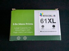 Relcolor 61 XL Black Ink Cartridges 1 New/1 Open Exp 11/26 PLS READ picture