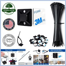50 Set Adhesive Cable Management Clips with 6