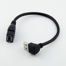 Up Angle 90 Degree USB 3.0 Type A Male to USB 3.0 A Female Extension Cable Cord picture