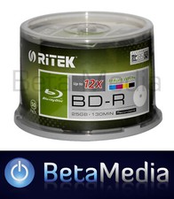 200 x Ritek Blu-ray BD-R 12x 25GB Full Hub inkjet printable blu ray BDR discs picture