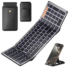 XK01 Plus Backlit Foldable Keyboard, 105-Key Full-Size, Gray picture