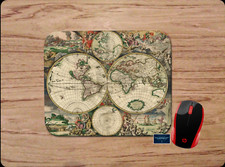 OLD WORLD MAP ART CUSTOM MOUSE PAD DESK MAT HOME SCHOOL OFFICE GIFT PC HISTORY picture
