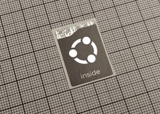 5 x Black & Silver Ubuntu Linux Inside New Logo Stickers For The Computer Case picture