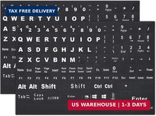 2PCS English Keyboard Stickers Replacement Letters, Full Size Big Letter QWERTY picture