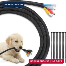 10ft - 1/2 inch Cable Sleeve Cord Protector, Split Braided Wire Loom Tubing for picture