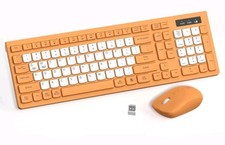 Orange Plug&Play Keyboard Mouse Combo Quiet,  Adjustable, Smart Auto Sleep picture