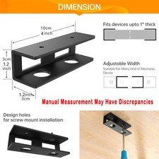 Portable Under Desk Laptop Mount Metal Bracket Holder Shelf w/ Felt Board Screws picture