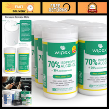 70% Isopropyl Alcohol Tech Wipes - Lint-Free Electronics Cleaning, 80 Count x6 picture