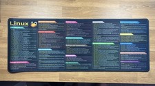 Linux Commands Extended Mouse Pad XXL Coding Cheat Sheet 11.8in x 31.5in picture