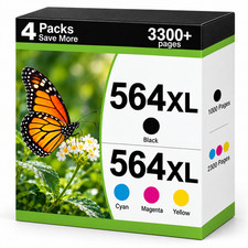 564XL-4PK Ink Printer Cartridge Color/Black PhotoSmart 5514 7520 7525 5520 6520 picture