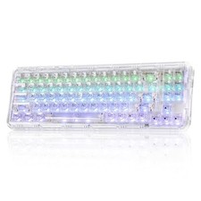 YUNZII X71 Wireless Hot Swappable Transparent Mechanical Keyboard with Clear picture