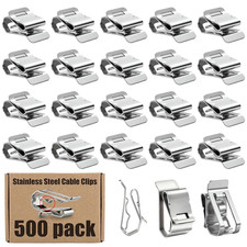 500-PACK SUS304 Wire Cable Clips, S Wire Management Clips for (1) 12-Gauge USE-2 picture