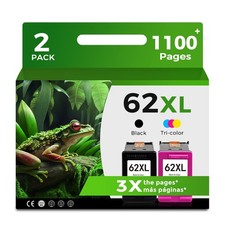 Ink Cartridges Black Color Combo Pack Replacement for HP Ink 62 XL picture