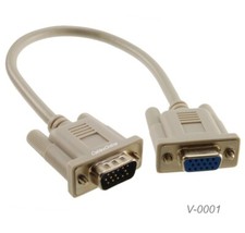 1ft VGA (HD15) Male to Female Monitor Video Cable, CablesOnline V-0001 picture