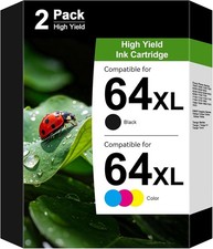 64XL 64 Black and Color Ink Cartridges Compatible for HP 64 XL Combo Pack picture