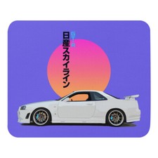 GTR R34 Skyline JDM Vaporwave Aesthetic Sun Drift Street Racing Mouse pad picture