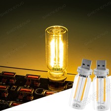 2x Car USB Night Light Touch Dimmable Ambient Lamp Warm White for Vehicle & Home picture