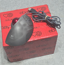 Logitech T-BB18 Trackman Wheel Trackball Mouse USB Wired Gray 2/ Red Ball picture