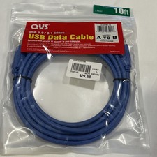QVS USB 3.0/3.1   5Gbps data cable 10 feet/ 3 meter A to B application Brand new picture