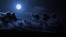 Landscape night moon sky clouds dark blue hills storm Custom Gaming Mat Desk picture