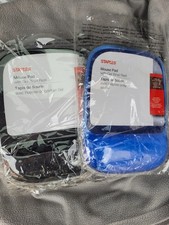 Staples Mouse Pad w/ Gel Wrist Rest Support NEW Package Blue & Black Pack Of 2 picture
