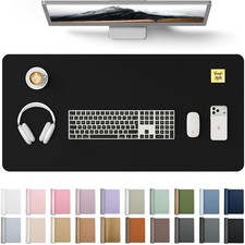 Leather Desk Protector, Office Mat, Large Mouse Pad, Non-Slip PU Leather Ink A picture