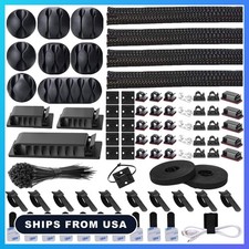 192 PCS Cable Management Kit 4 Wire Organizer Sleeve picture