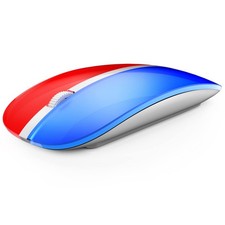 JOYACCESS Rechargeable Wireless Mouse, 2.4G Portable Slim Silent Red and Blue picture