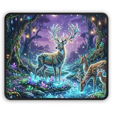 Enchanted Deer Forest Scene Gaming Mouse Pad picture