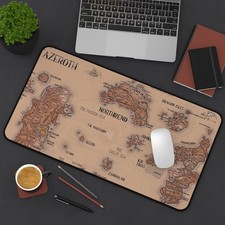 Azeroth WOW Fantasy Map Desk Mat | Vintage Game Map Mouse Pad picture
